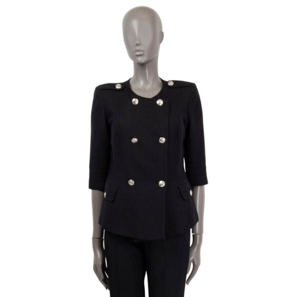 Imperial Italy Black Double Breasted Lined Military Academia Preppy Blazer M - Picture 1 of 11